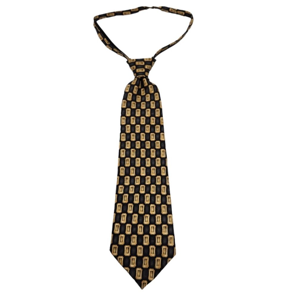 Jacob Roberts Nordstrom Zipper Tie Pre-Tied Necktie Adjustable Geometric EUC